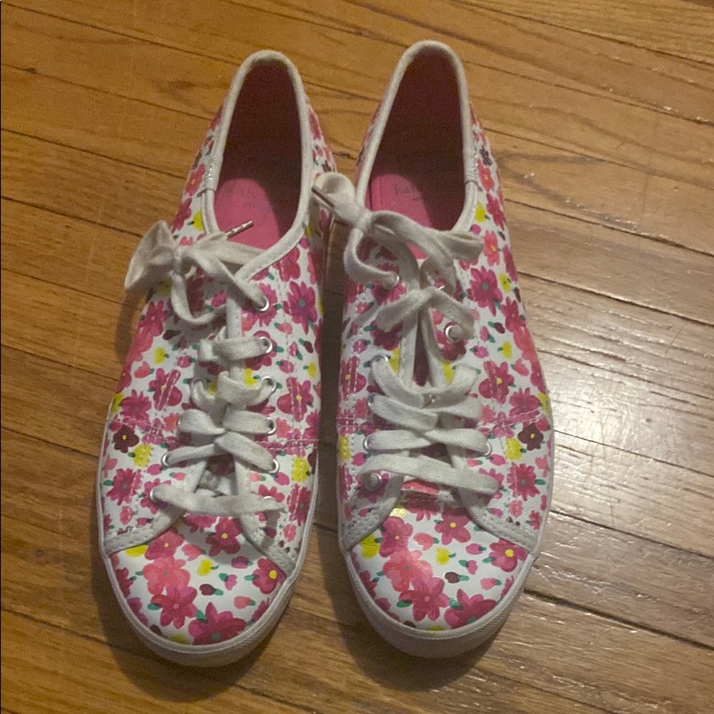 Kate Spade Keds Floral Canvas Sneakers Woman 8.5 - Picture 1 of 3